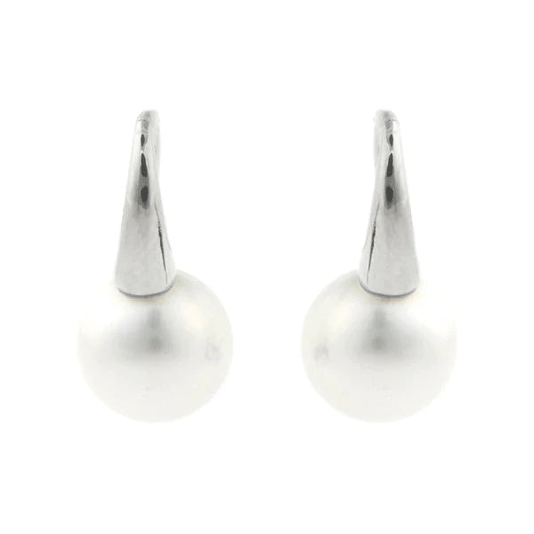 Karina White Pearl Hook Earrings