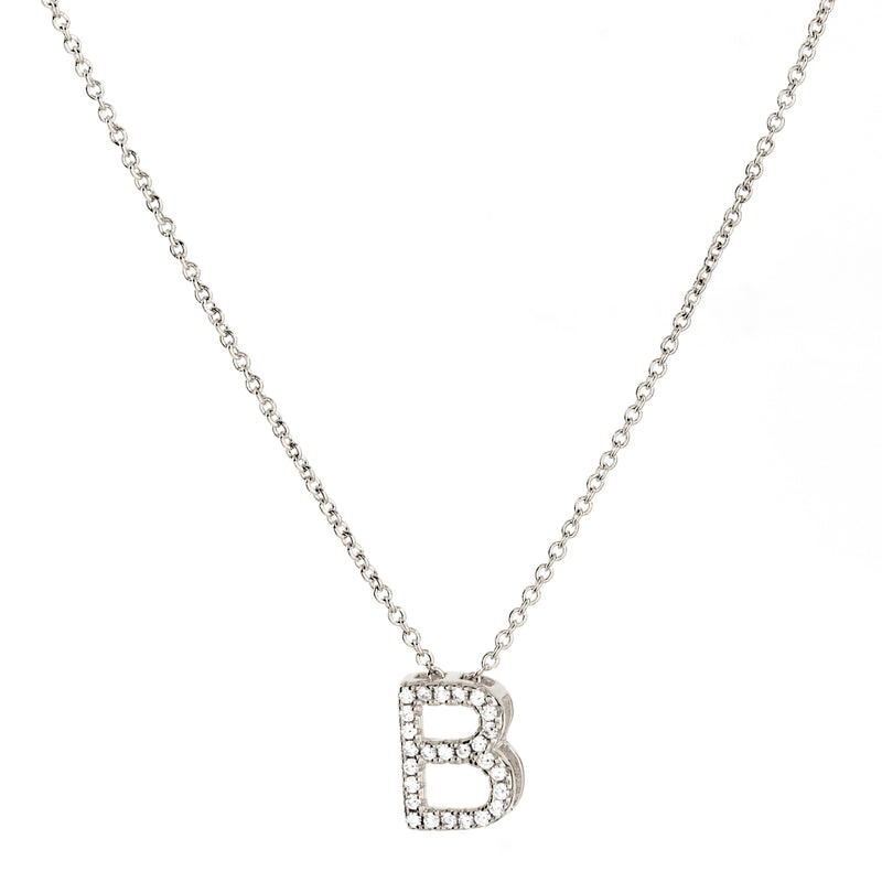 A-Z Initials by Sybella - Silver with Cubic Zirconia