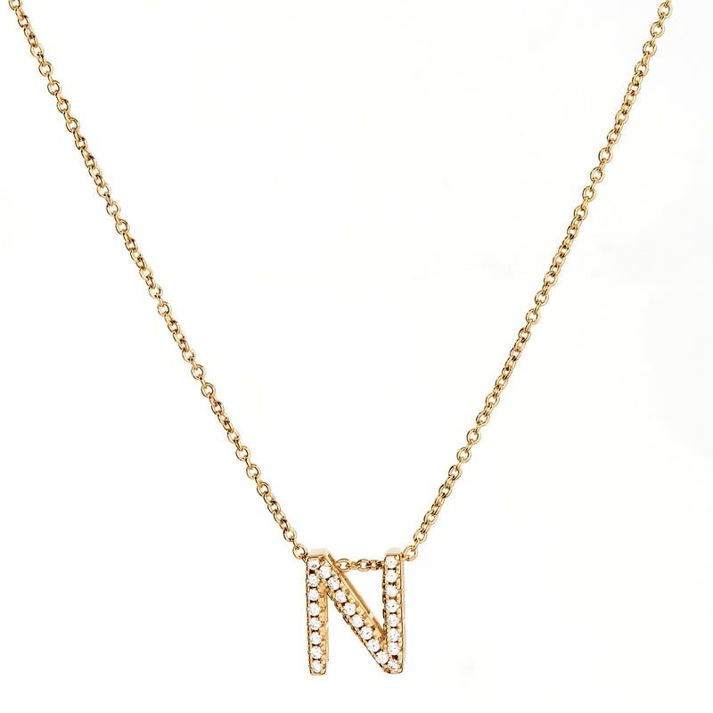 A-Z Initials by Sybella - Gold with Cubic Zirconia