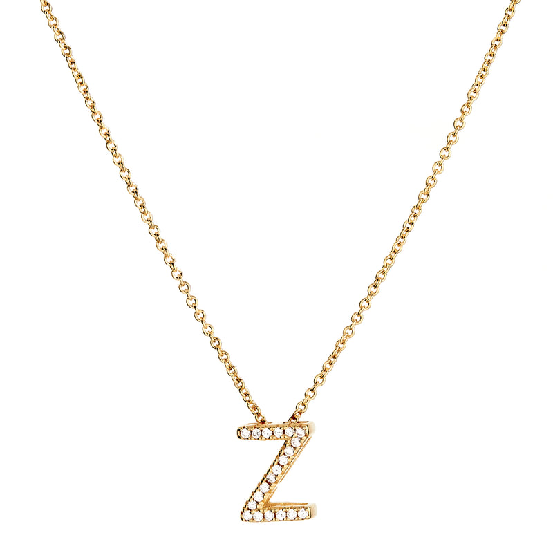 A-Z Initials by Sybella - Gold with Cubic Zirconia