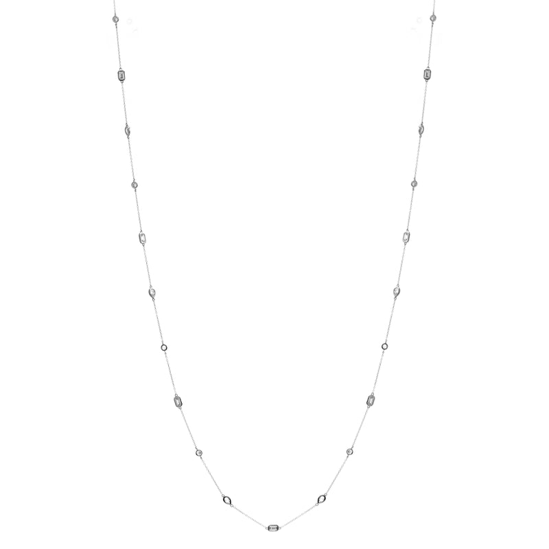 Electra Long Silver Necklace