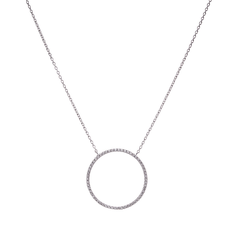 Large Circle Silver Necklace