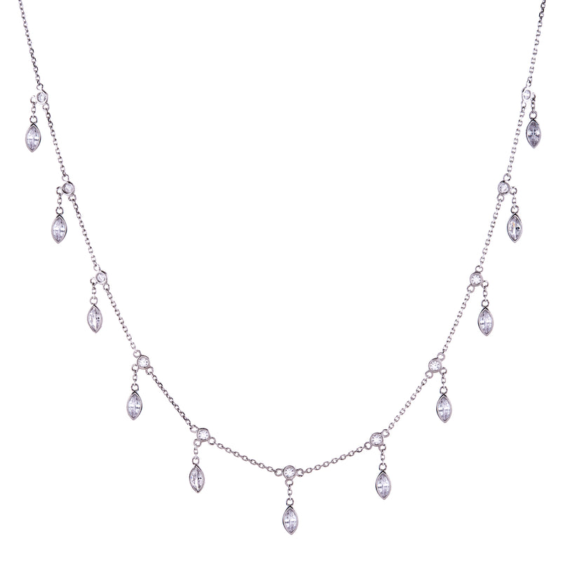 Teardrop Silver Hanging Necklace