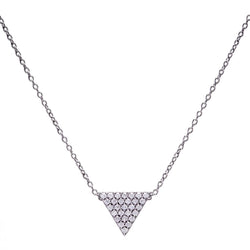 Triangle Pave pendant on fine silver chain