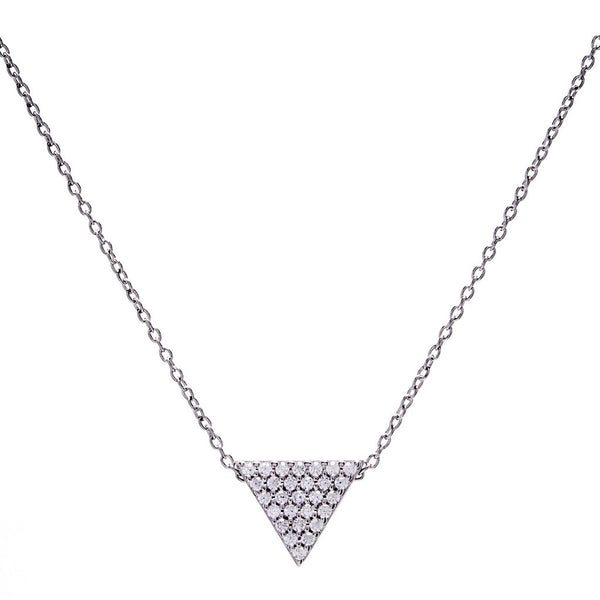 Triangle Pave pendant on fine silver chain