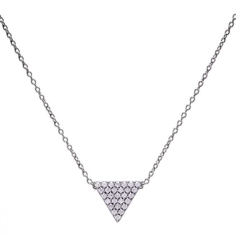 Triangle Pave pendant on fine silver chain