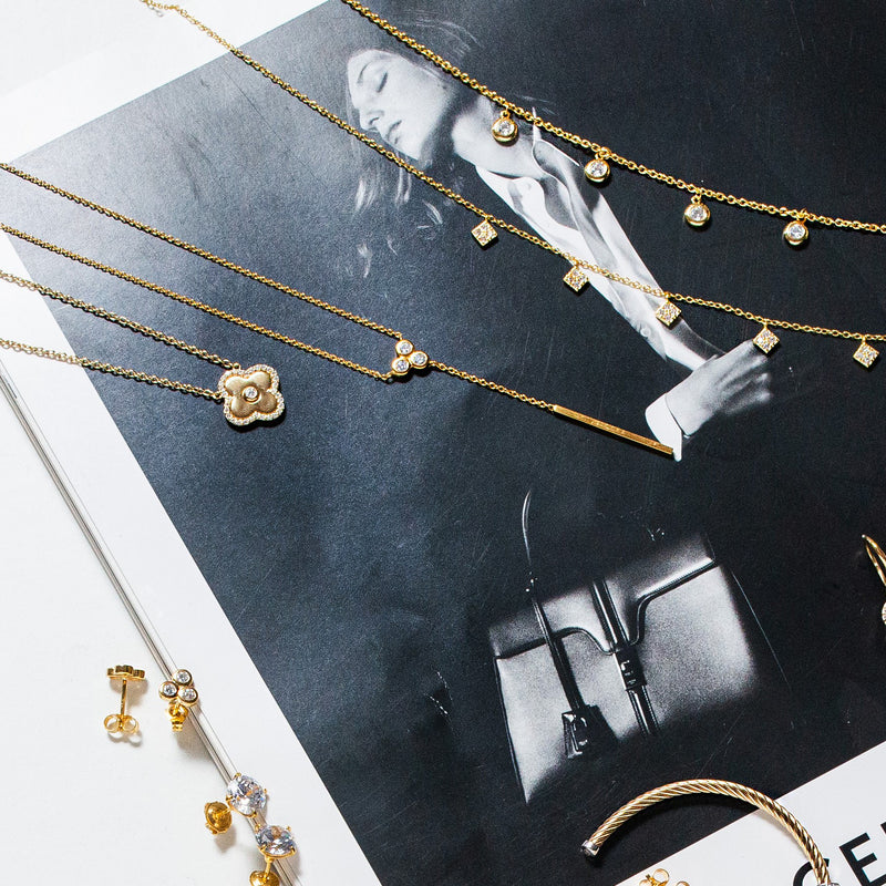 Jade Gold Drop Necklace