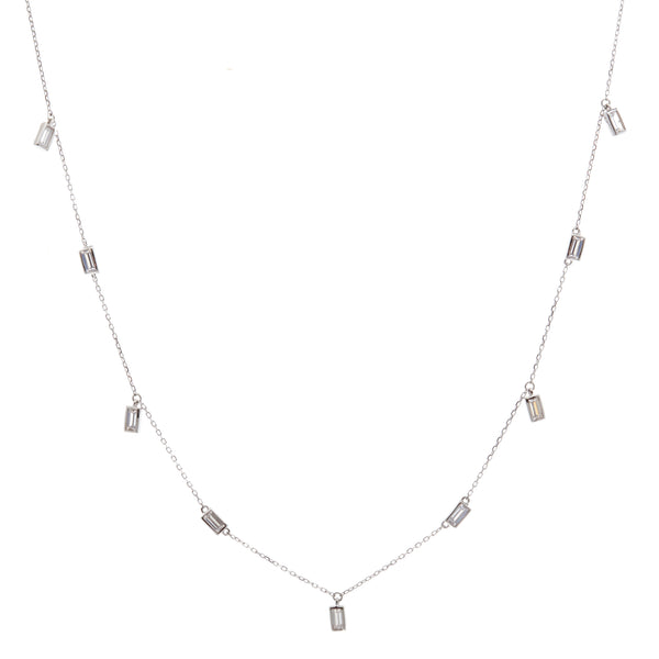 Belinda Silver Baguette & CZ Necklace