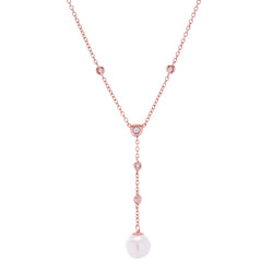 Issy Pearl Drop Rose Gold Necklace