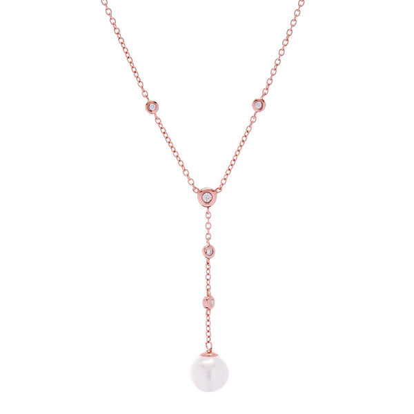 Issy Pearl Drop Rose Gold Necklace