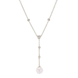 Issy Pearl Drop Silver Necklace