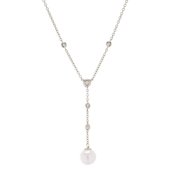 Issy Pearl Drop Silver Necklace