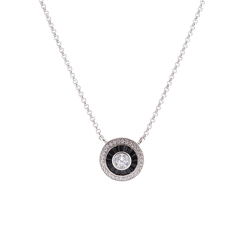 Amy Black and Silver Pendant
