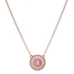 Mia Rose Gold & Pink Cz Necklace