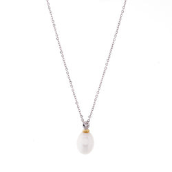 Lauren Two Tone Gold Freshwater Pearl Pendant