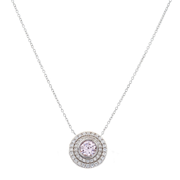 Parker Pink Pendant on Fine Chain