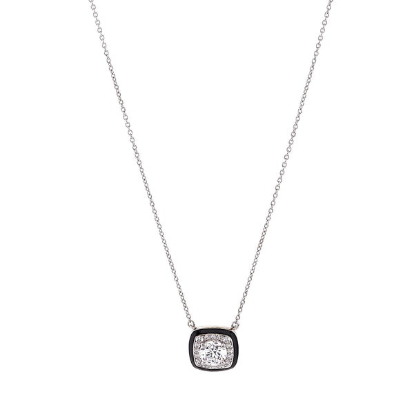 Lillibet Black & Clear Square Pendant