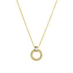 Aviva Gold plate round baguette cubic zirconia pendant