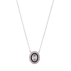 Madison Black & White Oval Pendant