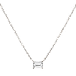 Ayla Baguette Silver Necklace