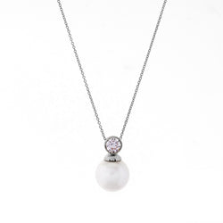 Sarah Silver Pearl Necklace