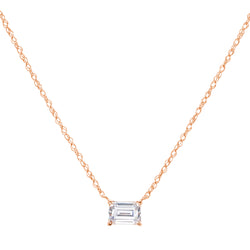 Ayla Baguette Rose Gold Necklace