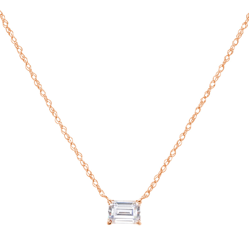 Ayla Baguette Rose Gold Necklace