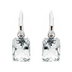 Camilla Baguette Silver Hook Earrings