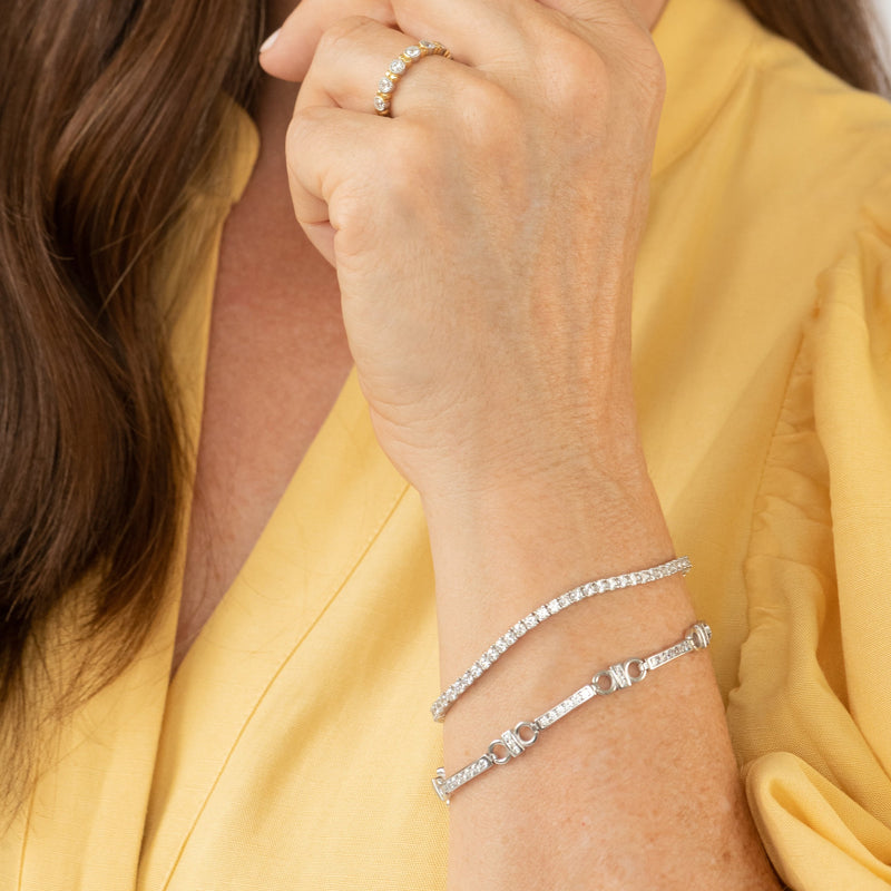 Kanoie Silver Tennis Bracelet