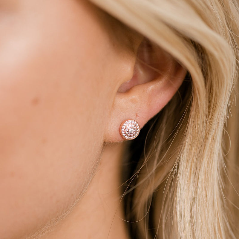 Rose gold cubic outlet zirconia stud earrings