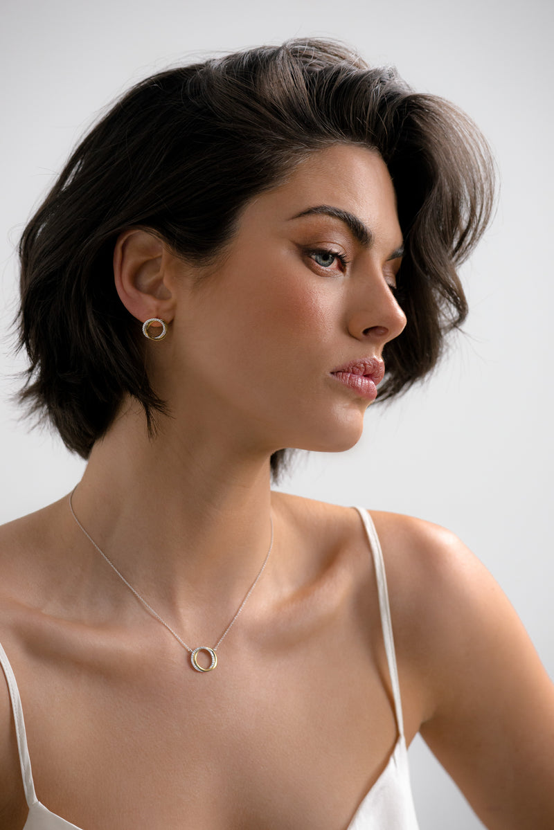 Thea Two Tone Rose Gold Pendant
