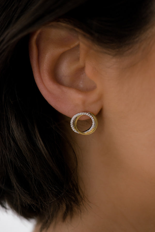 Thea Two Tone Gold Earrings