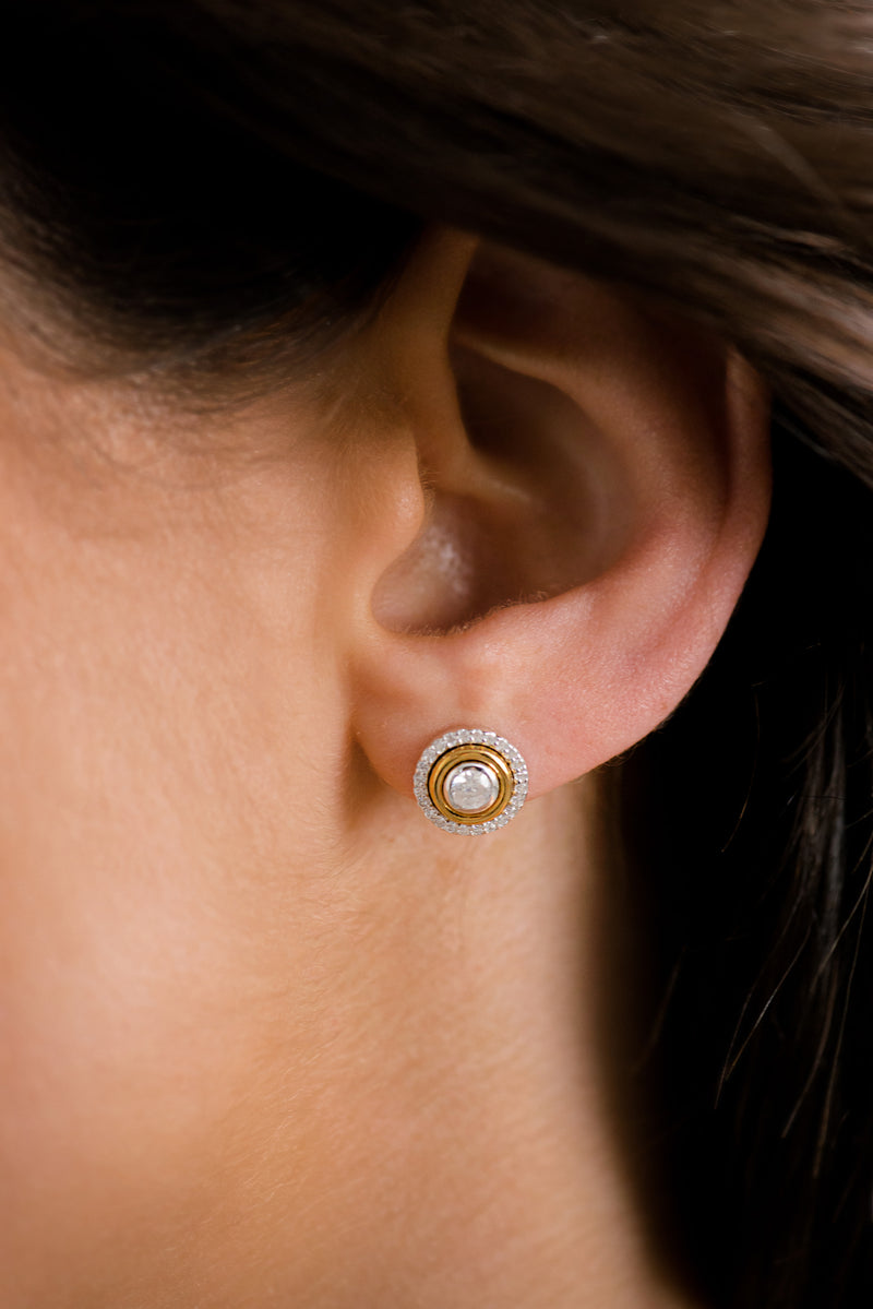 Lilly Two Tone Rose Gold Studs