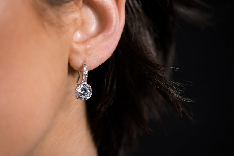 Fae Rose Gold Pave Hook Earrings