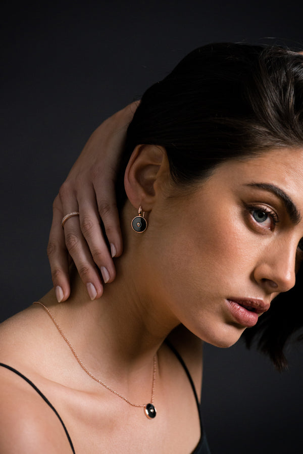 Olivia Gold & Black Earrings