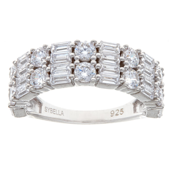 Amore Double Row Silver Ring