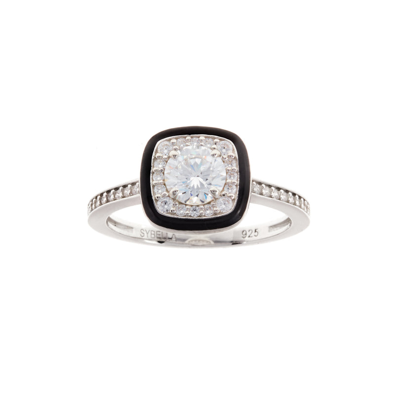 Lillibet Black & Clear Square Ring