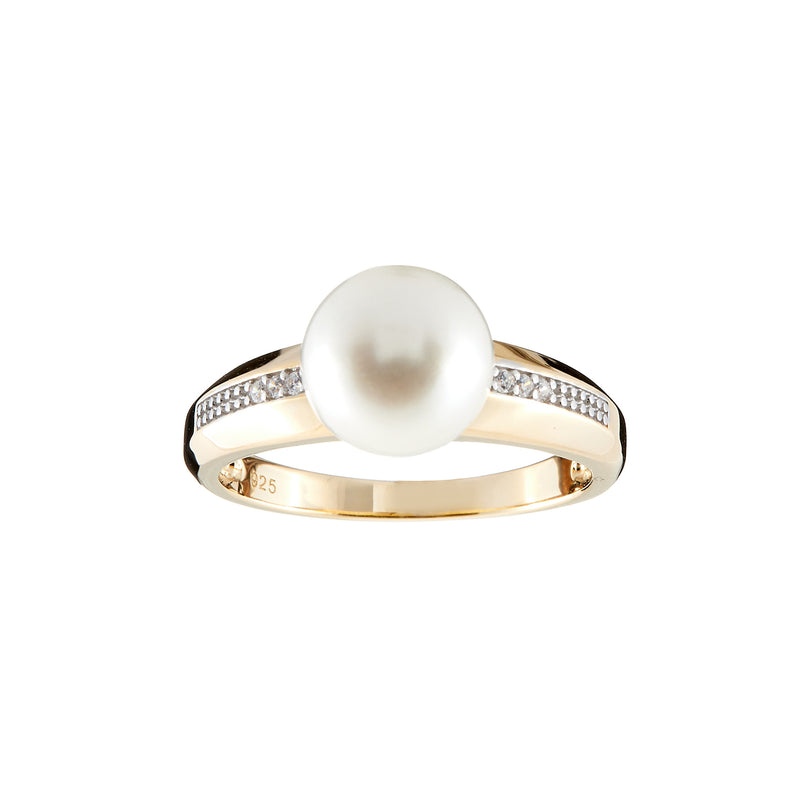 Piper Freshwater Pearl Ring on Gold Band