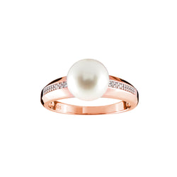 Piper Freshwater Pearl Ring on Rose Gold Band