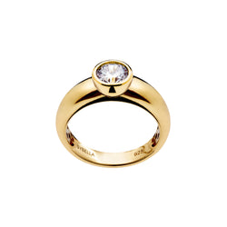 Edwina Gold plate, cubic zirconia bezel set ring