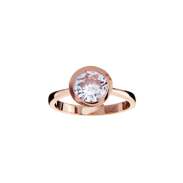 Avery Bezel Rose Gold Ring