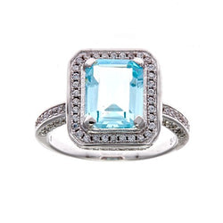 Lucy Light Blue Micro Pave Ring