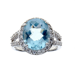 Blue Cubic Zirconia Dress Ring