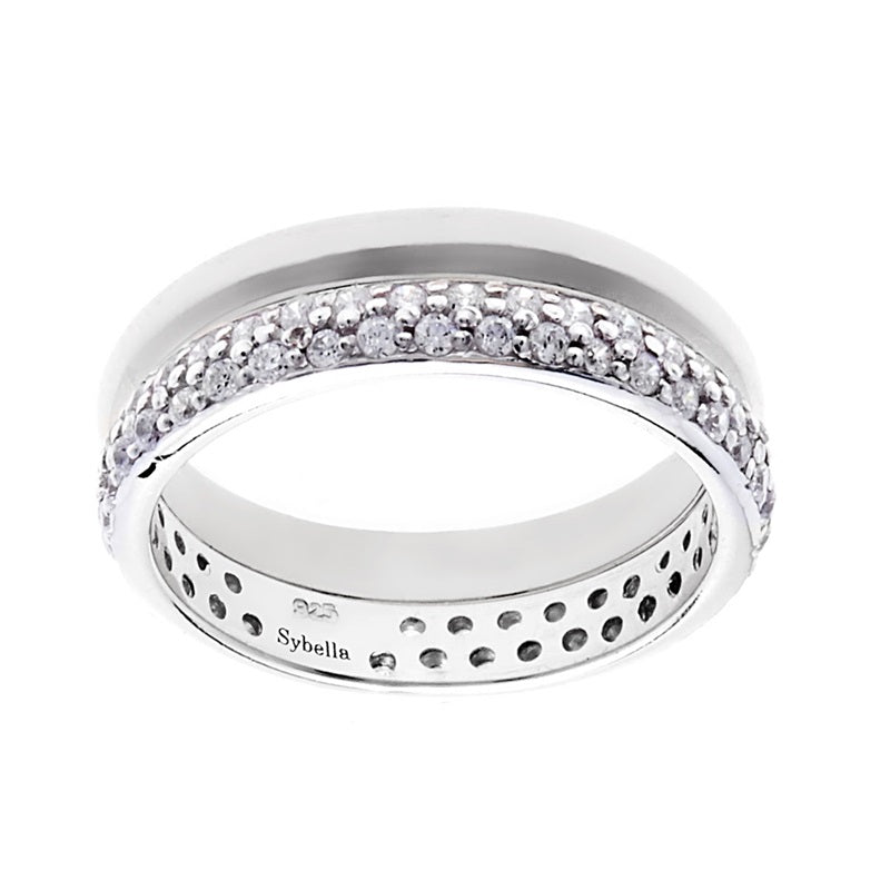 Double Band Silver Ring Set