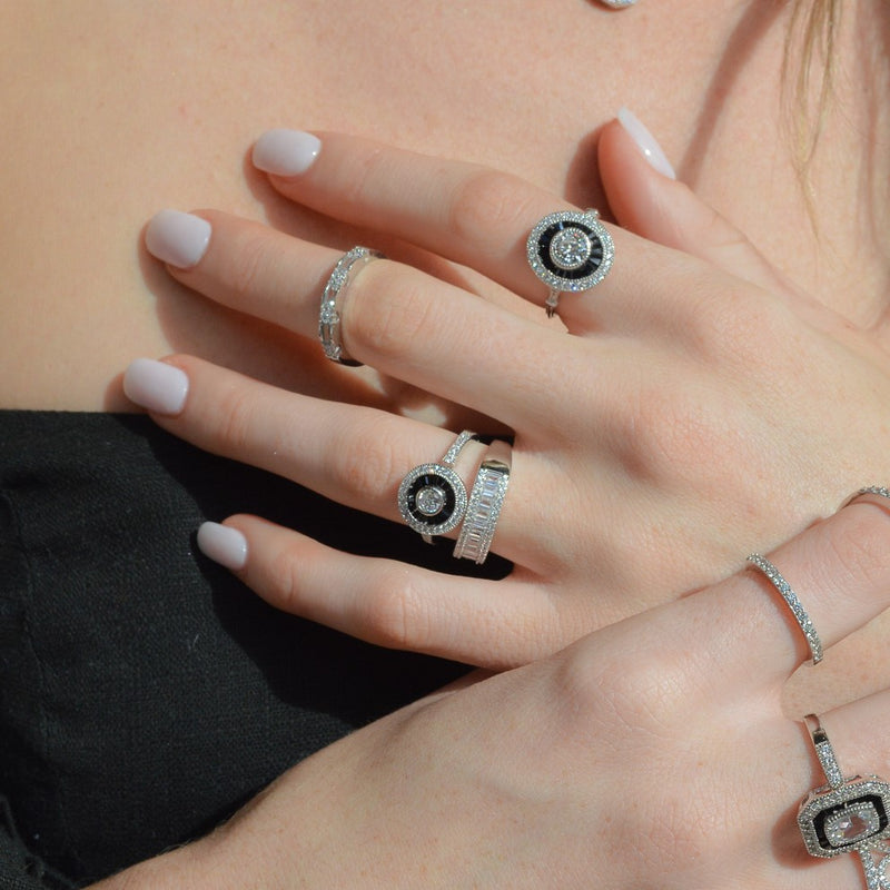 Amy Black and Silver Ring