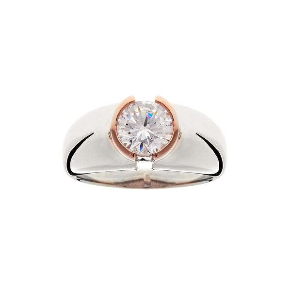 Tessa Two Tone Rose Gold & Silver Ring