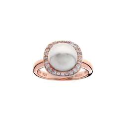 Maya Rose Gold Square Set & Pearl Ring