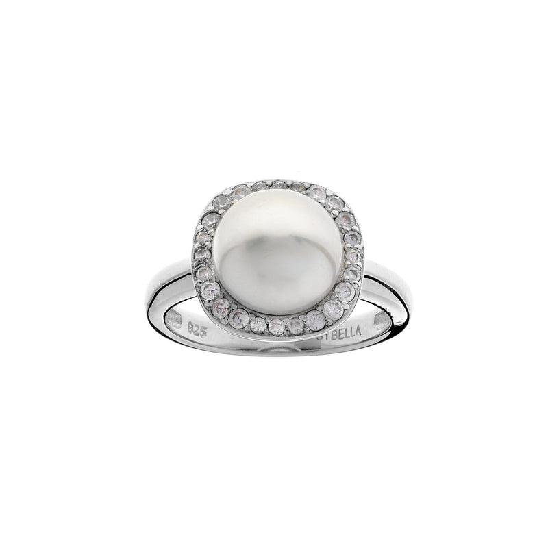 Maya Silver Square Set & Pearl Ring