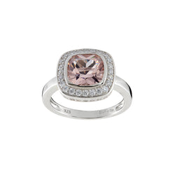Phoebe Pink & White Cubic Zirconia Silver Ring