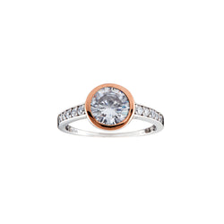 Belle Rose Gold and Silver Two-Tone Ring